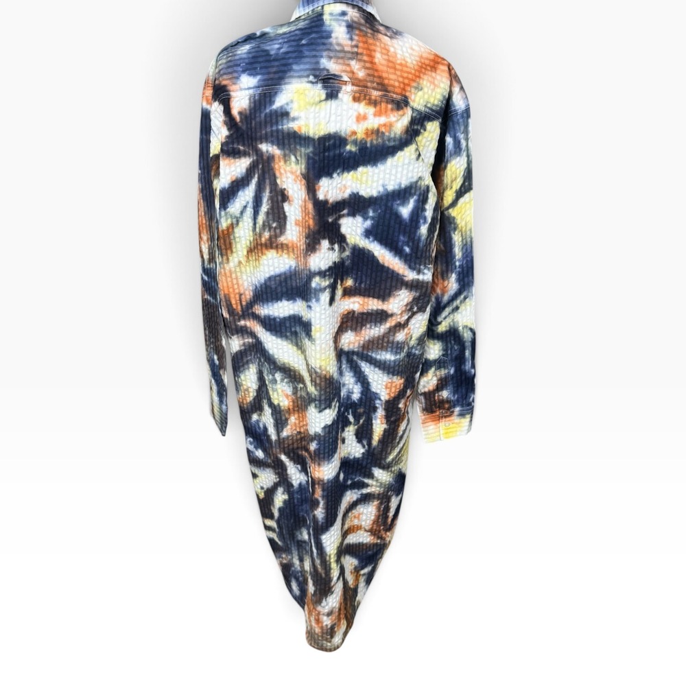 Earthbound Trading Co Shirt Dress Womens Small Multi Tie Dye Cotton Long Sleeve - Picture 9 of 11
